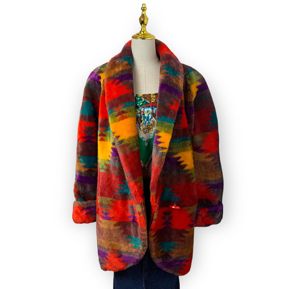 Pretty Garbage Floral Teddy Sherpa Jacket - Yellow Purple